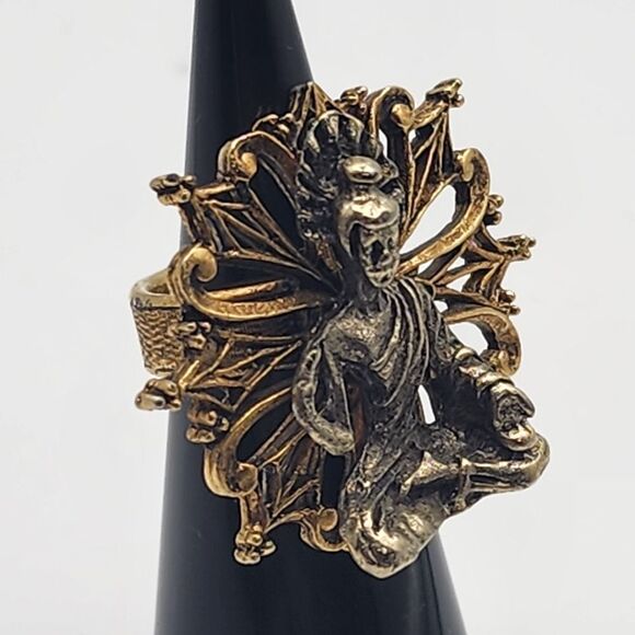 Vintage Mode-Art Gold & Silver Tone Buddha Ring (3) - Picture 2 of 6